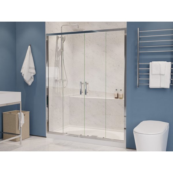 Anzzi Enchant 70in x 604in Framed Sliding Shower Door in Chrome SD-AZ15-01CH